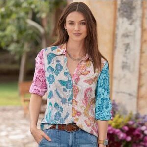 Cino Sundance Flying Peacock Button Shirt | Size S